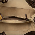 Shoulder Bag Vintage Straw Tote Brown Canvas