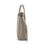 Shoulder Bag Vertical Cabas Tote Grey Grained Leather
