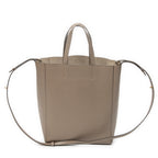 Shoulder Bag Vertical Cabas Tote Grey Grained Leather