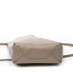 Shoulder Bag Vertical Cabas Tote Grey Grained Leather