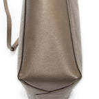 Shoulder Bag Vertical Cabas Tote Grey Grained Leather
