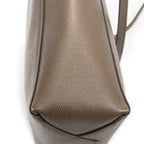 Shoulder Bag Vertical Cabas Tote Grey Grained Leather