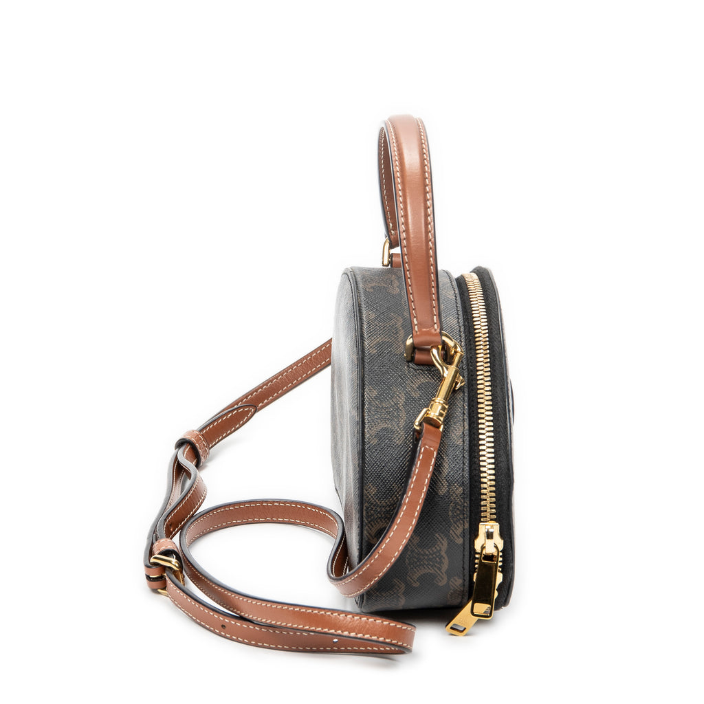 Shoulder Bag Triomphe Half Moon Case Shoulder Bag Brown Triomphe Coated Canvas