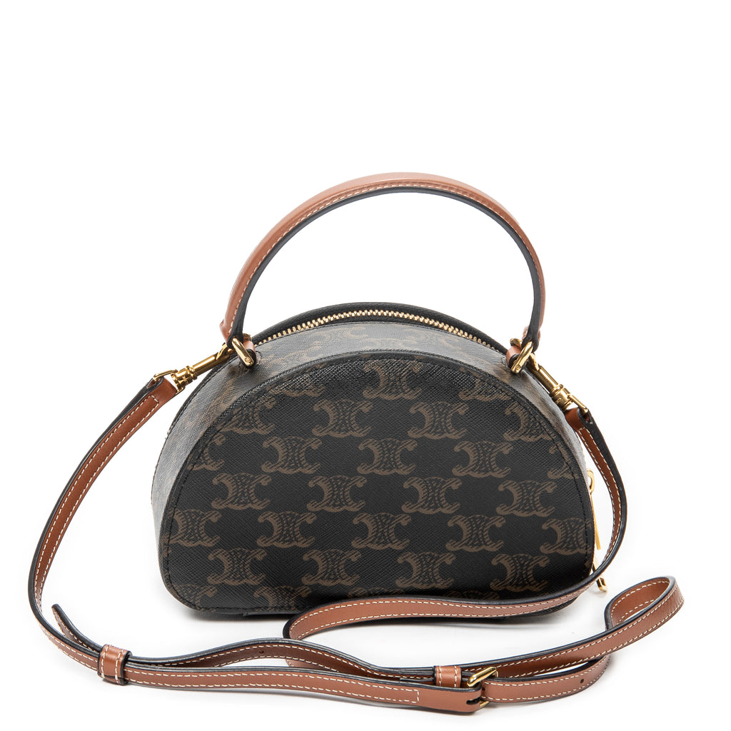 Shoulder Bag Triomphe Half Moon Case Shoulder Bag Brown Triomphe Coated Canvas