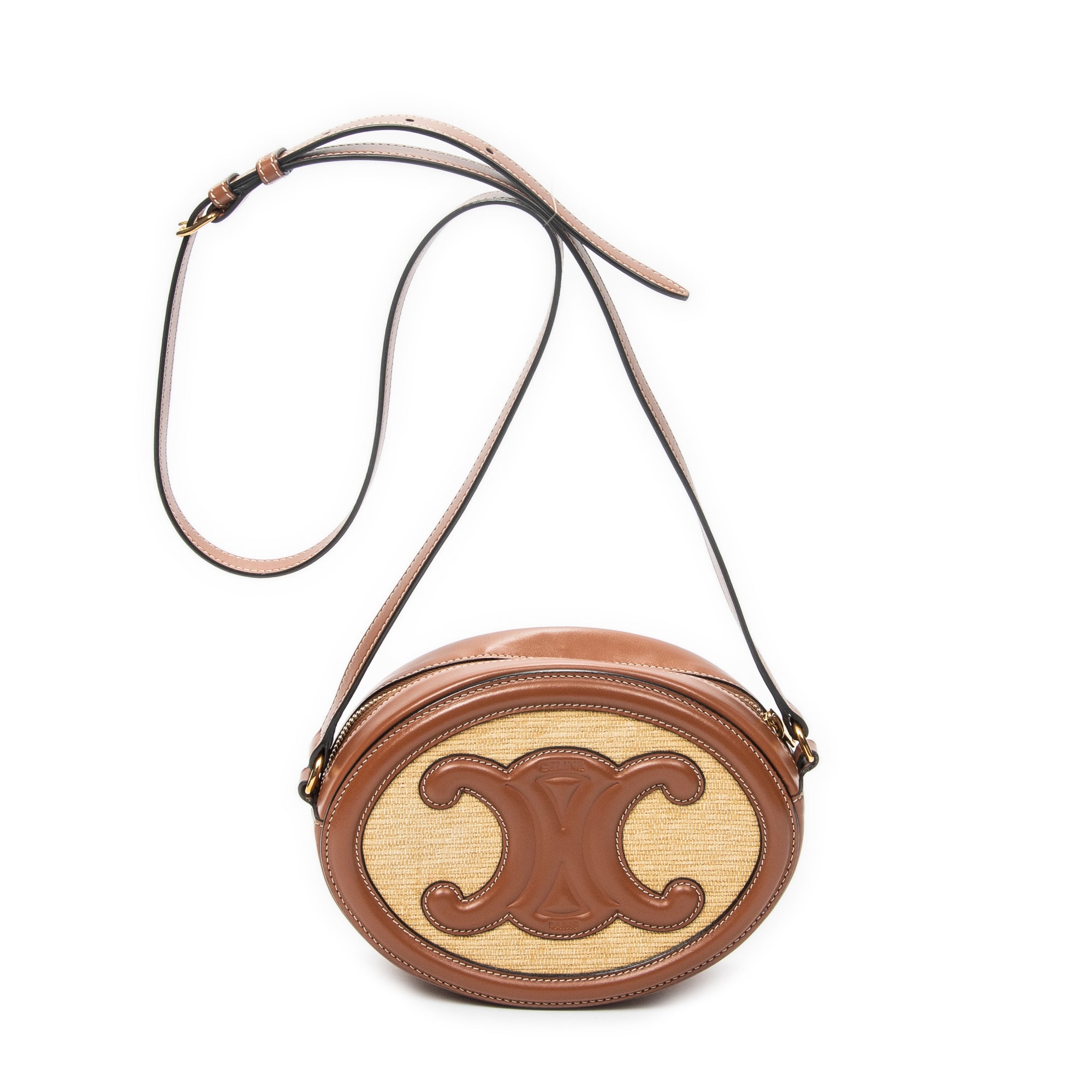 Shoulder Bag Triomphe Oval Crossbody Brown Triomphe Canvas