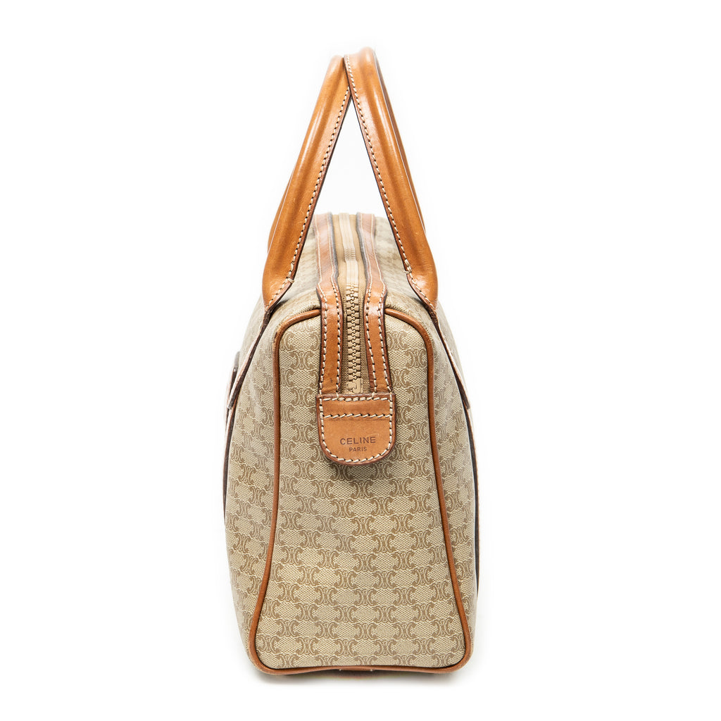 Handbag Vintage Mini Boston Beige Macadam Coated Canvas