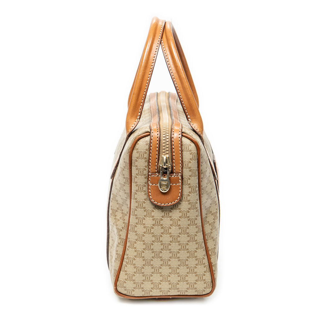 Handbag Vintage Mini Boston Beige Macadam Coated Canvas