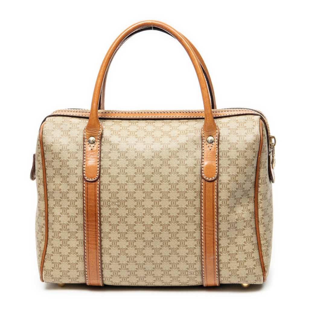Handbag Vintage Mini Boston Beige Macadam Coated Canvas