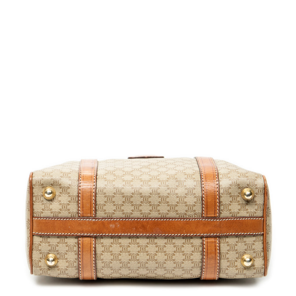 Handbag Vintage Mini Boston Beige Macadam Coated Canvas
