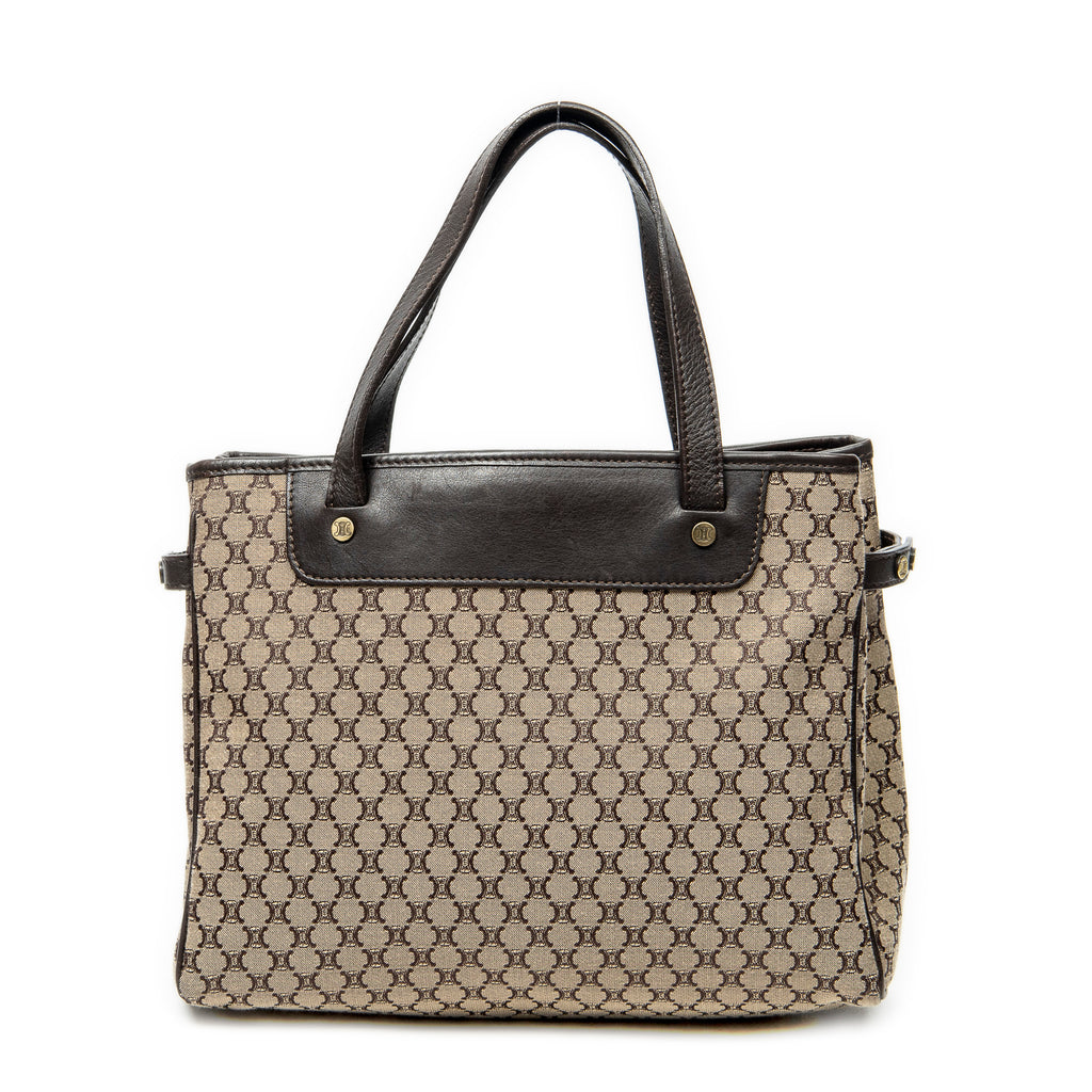 Shoulder Bag Vintage Square Open Tote Beige Macadam Canvas