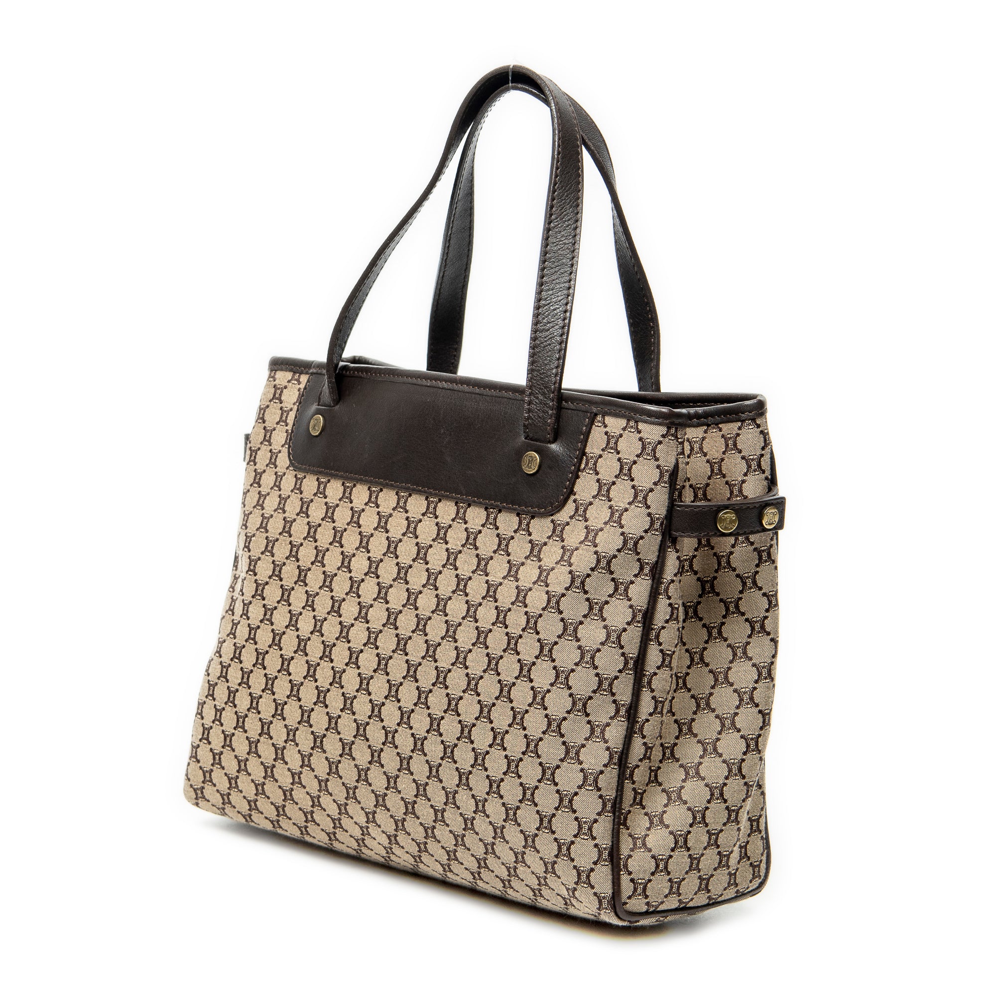 Shoulder Bag Vintage Square Open Tote Beige Macadam Canvas