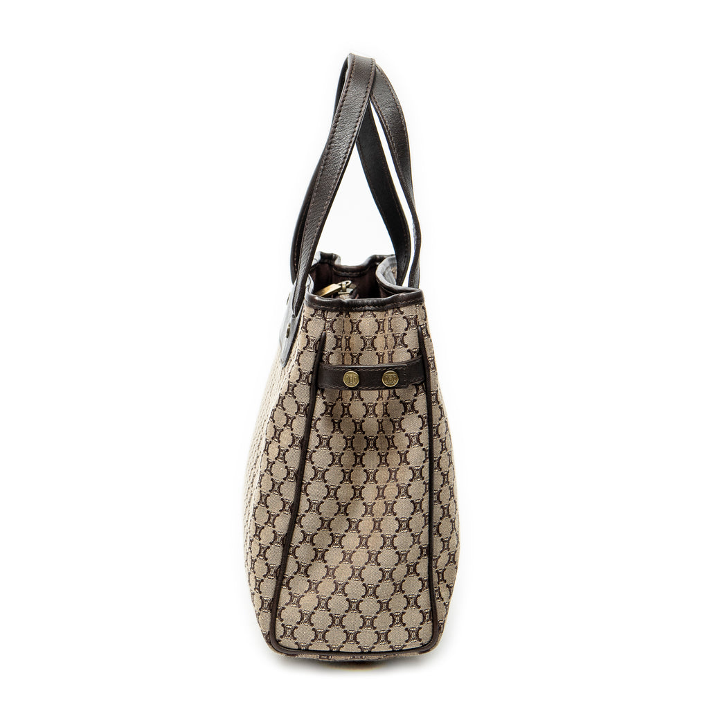 Shoulder Bag Vintage Square Open Tote Beige Macadam Canvas