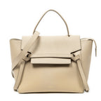Shoulder Bag Micro Belt Bag Beige Grained Leather
