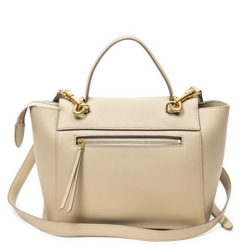Shoulder Bag Micro Belt Bag Beige Grained Leather