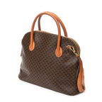 Shoulder Bag Vintage Large Dome Tote Brown Macadam Coated Canvas
