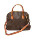 Shoulder Bag Vintage Large Dome Tote Brown Macadam Coated Canvas