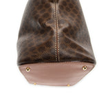 Shoulder Bag Vintage Large Dome Tote Brown Macadam Coated Canvas