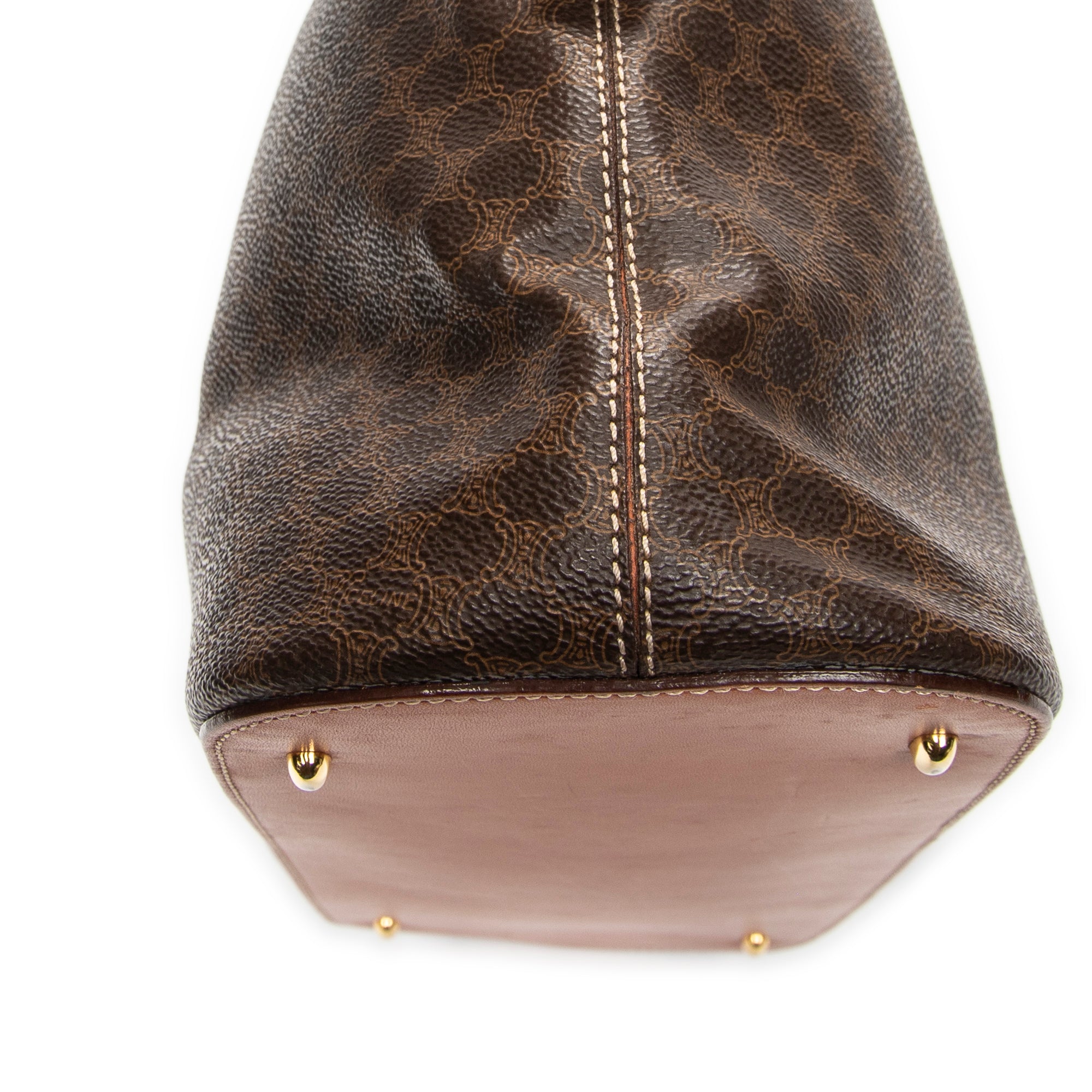 Shoulder Bag Vintage Large Dome Tote Brown Macadam Coated Canvas