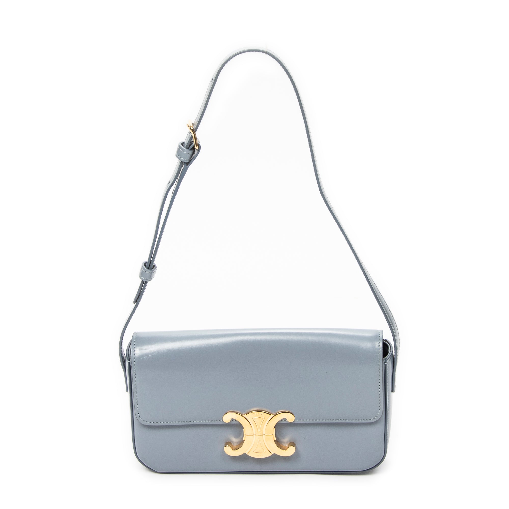 Shoulder Bag Claude Light Blue Smooth Leather