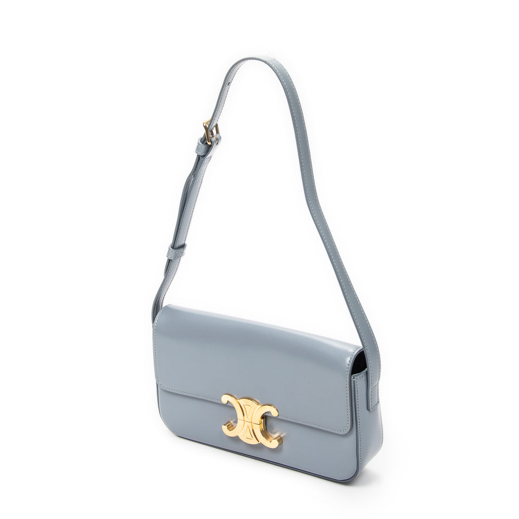 Shoulder Bag Claude Light Blue Smooth Leather