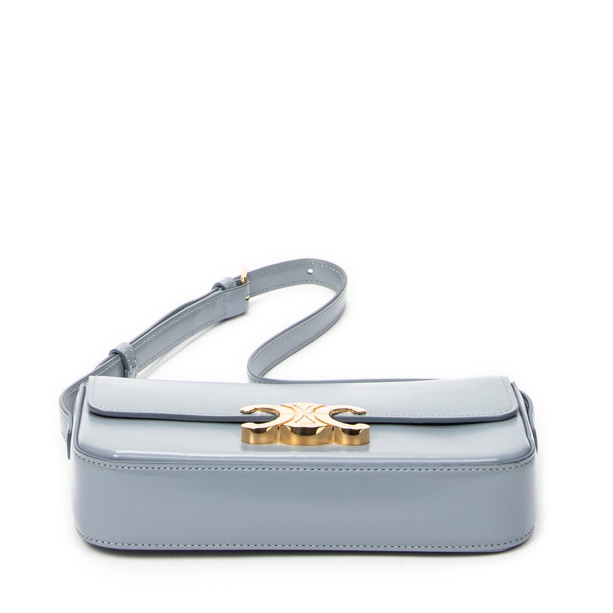 Shoulder Bag Claude Light Blue Smooth Leather