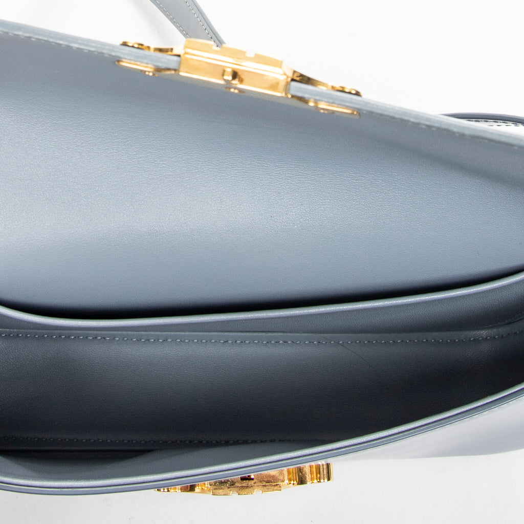 Shoulder Bag Claude Light Blue Smooth Leather