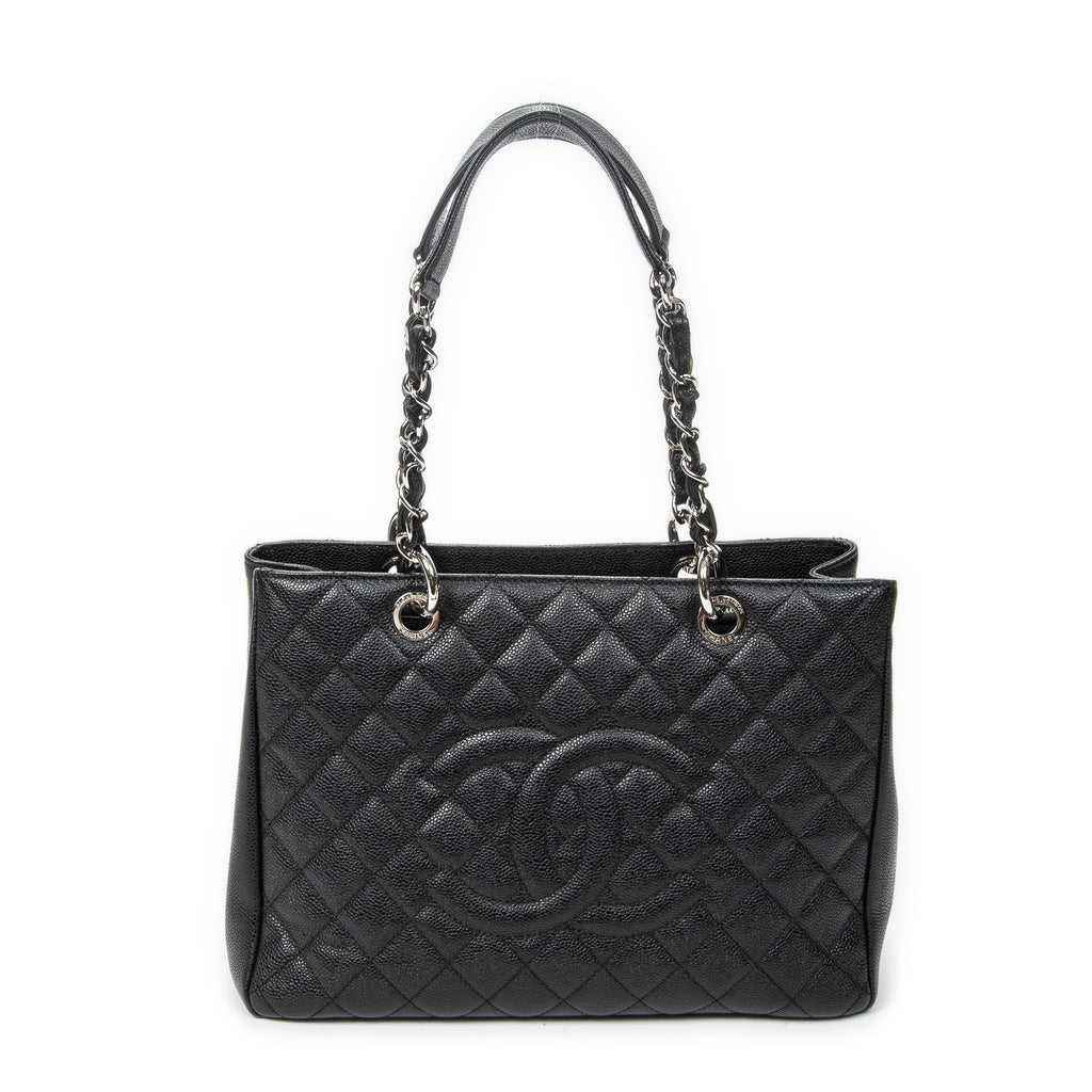 Shoulder Bag Grand Shopping Tote Black Quilted Caviar Leather
