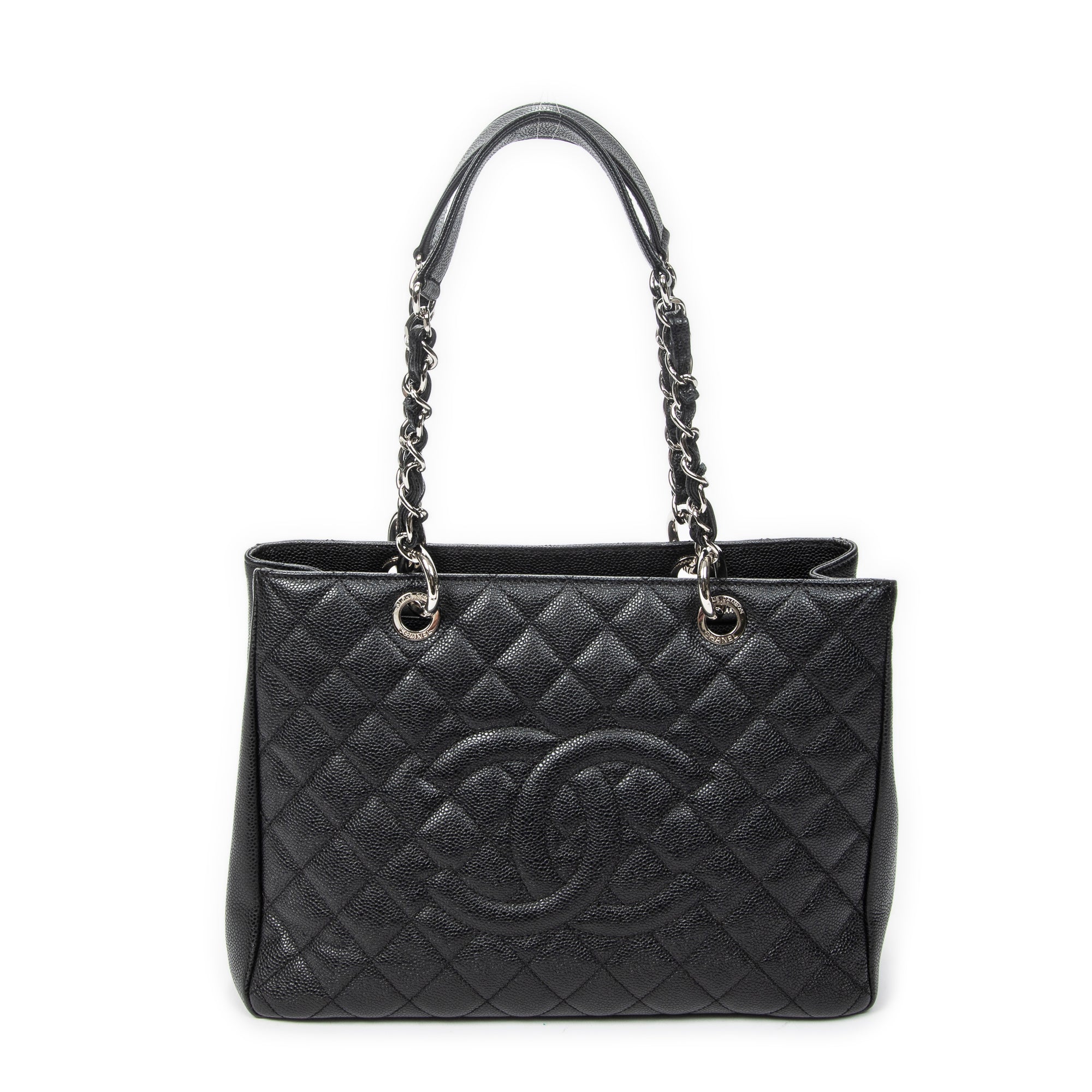 Shoulder Bag Grand Shopping Tote Black Quilted Caviar Leather