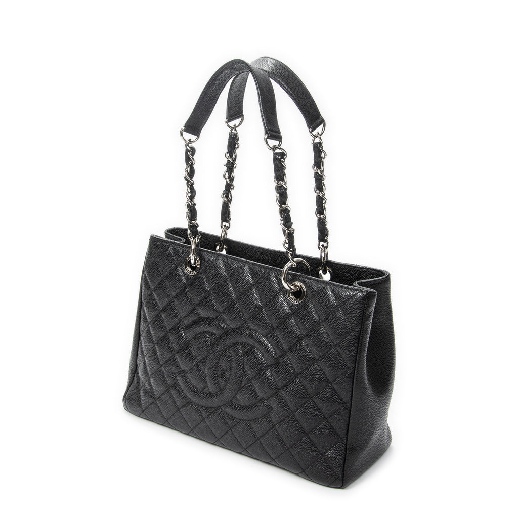 Shoulder Bag Grand Shopping Tote Black Quilted Caviar Leather