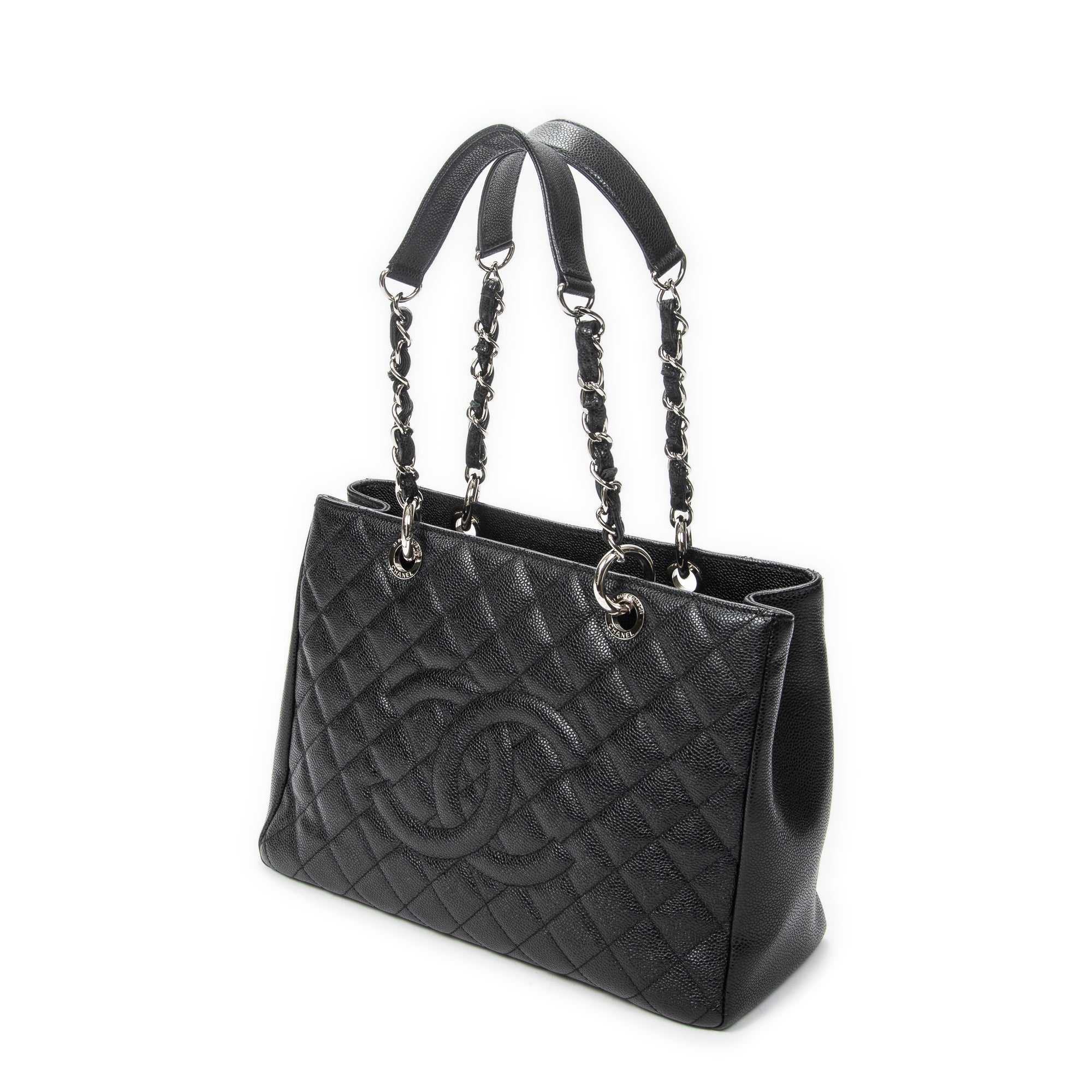 Shoulder Bag Grand Shopping Tote Black Quilted Caviar Leather