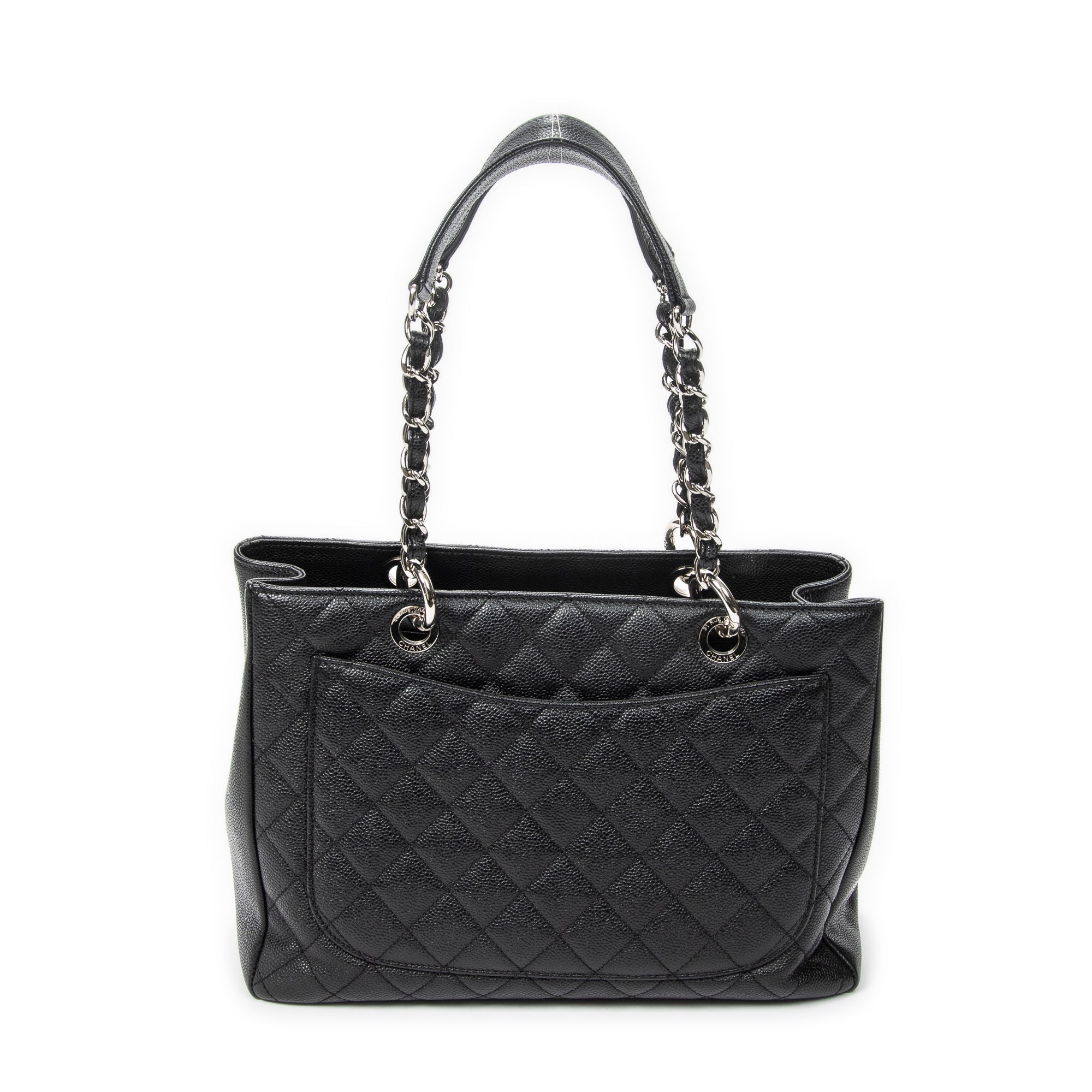 Shoulder Bag Grand Shopping Tote Black Quilted Caviar Leather