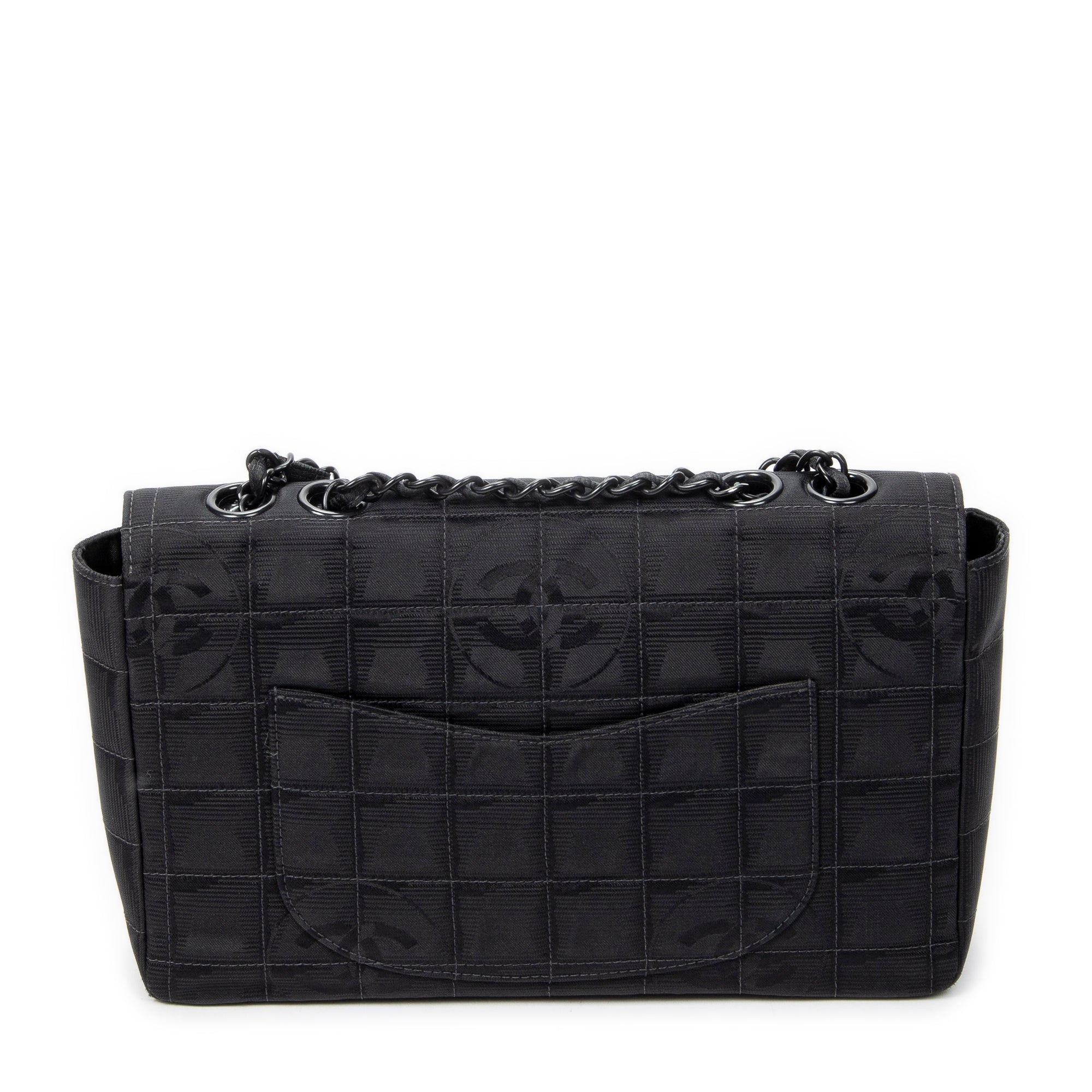 Shoulder Bag New Travel Line East West Chain Flap Black Travel Line Nylon Canvas