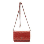 Shoulder Bag Classic Wallet On Chain Red Quilted Caviar Leather
