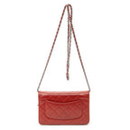 Shoulder Bag Classic Wallet On Chain Red Quilted Caviar Leather