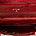 Shoulder Bag Classic Wallet On Chain Red Quilted Caviar Leather
