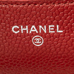 Shoulder Bag Classic Wallet On Chain Red Quilted Caviar Leather