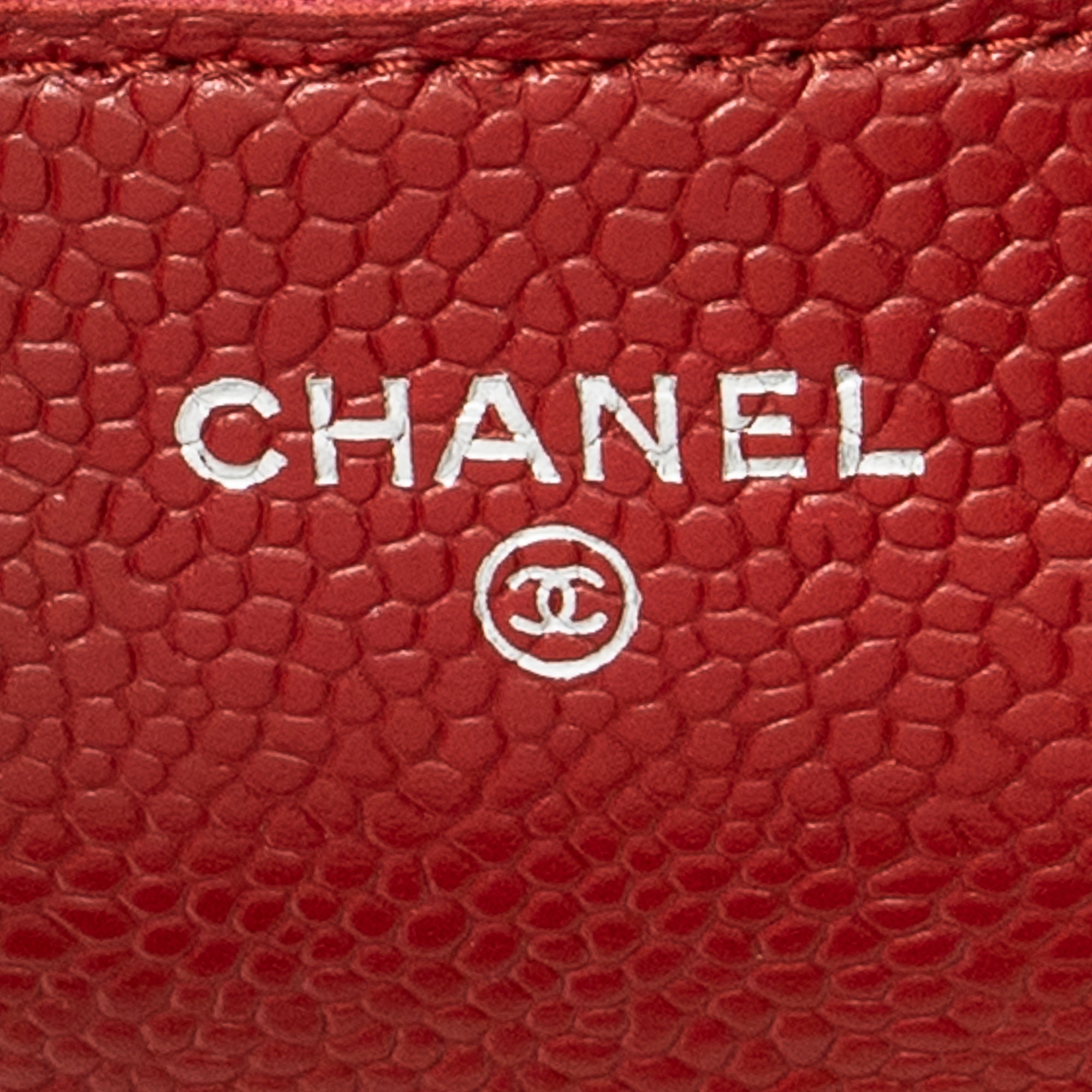 Shoulder Bag Classic Wallet On Chain Red Quilted Caviar Leather
