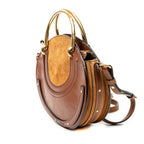 Shoulder Bag Small Pixie Crossbody Brown Grained Calfskin Leather