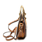Shoulder Bag Small Pixie Crossbody Brown Grained Calfskin Leather