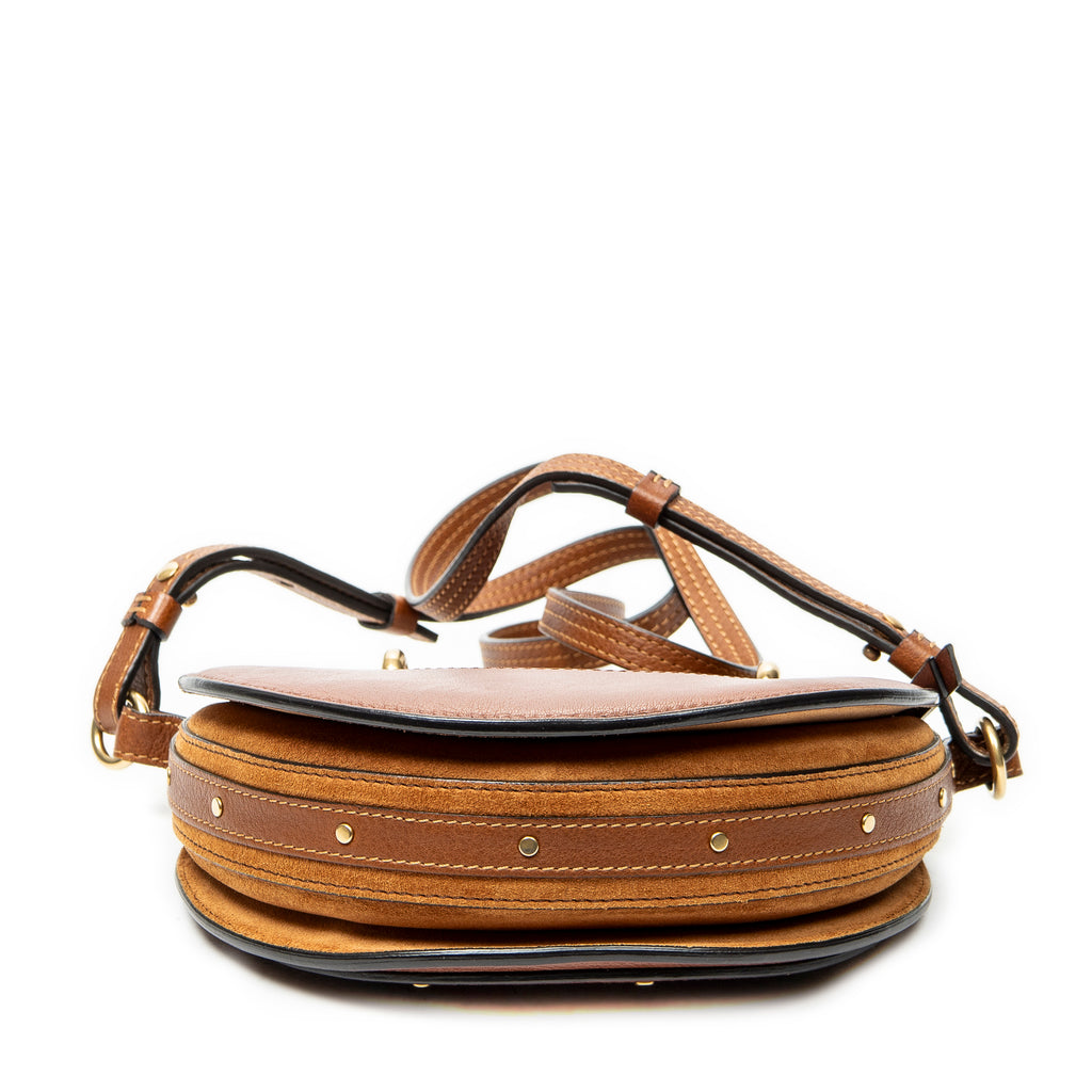 Shoulder Bag Small Pixie Crossbody Brown Grained Calfskin Leather