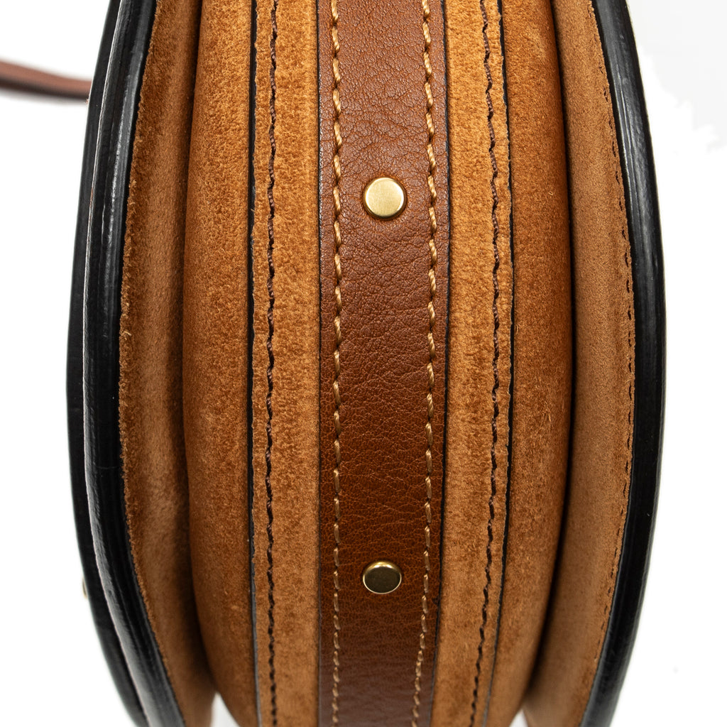 Shoulder Bag Small Pixie Crossbody Brown Grained Calfskin Leather