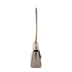 Shoulder Bag Square Elsie Chain Bag Grey Grained Calfskin Leather