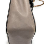Shoulder Bag Square Elsie Chain Bag Grey Grained Calfskin Leather
