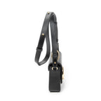 Shoulder Bag C Double Carry Bag Black Smooth Leather