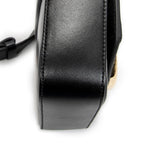 Shoulder Bag C Double Carry Bag Black Smooth Leather