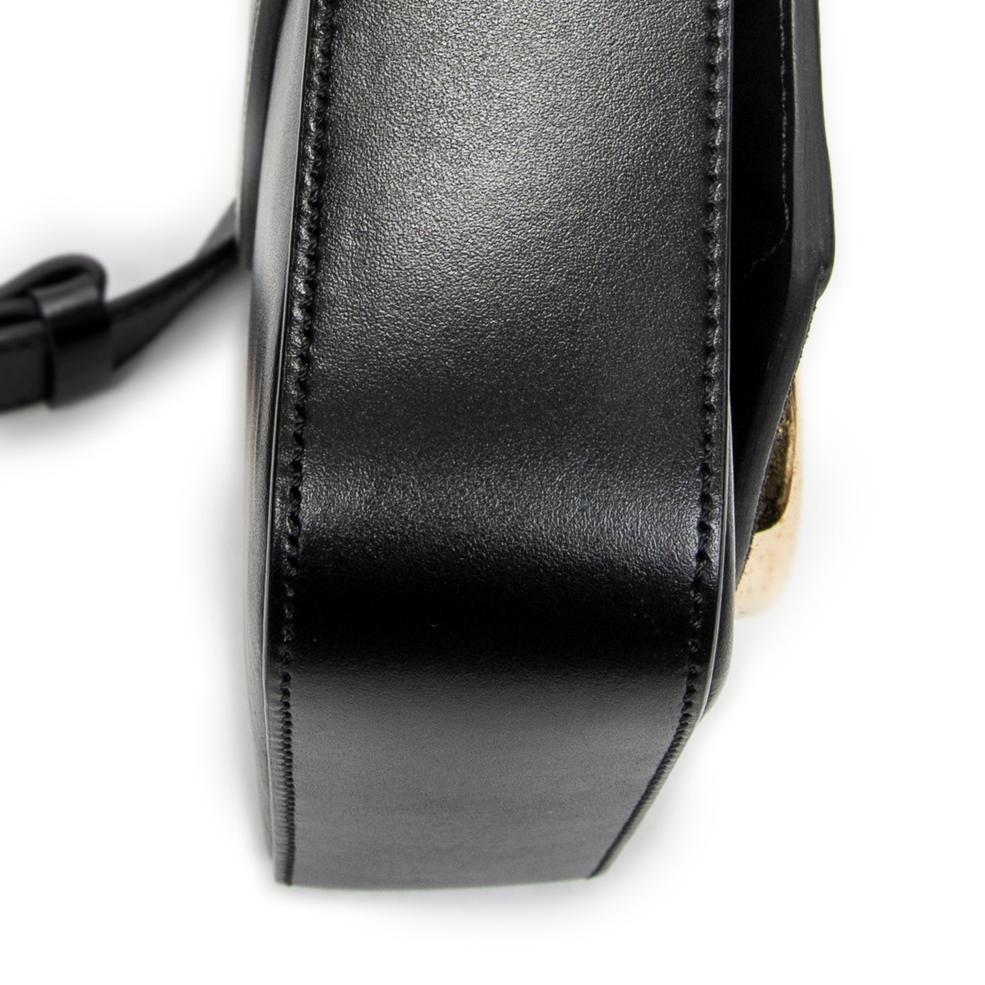 Shoulder Bag C Double Carry Bag Black Smooth Leather
