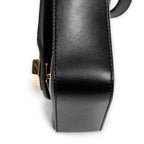 Shoulder Bag C Double Carry Bag Black Smooth Leather