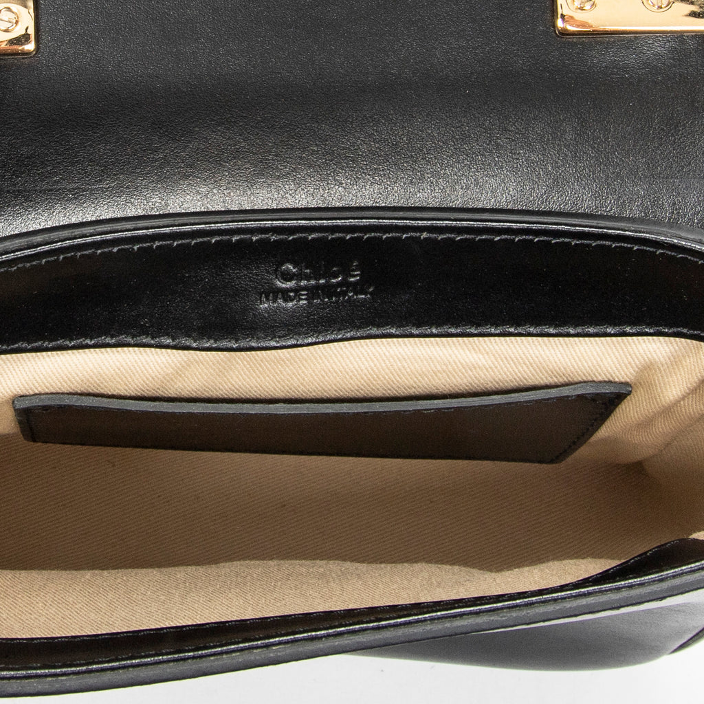 Shoulder Bag C Double Carry Bag Black Smooth Leather