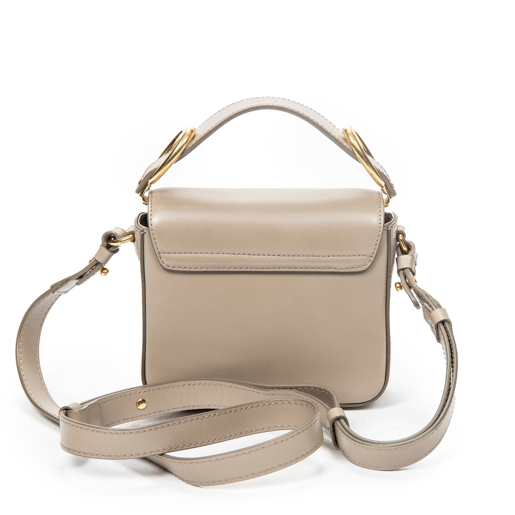 Shoulder Bag Mini C Crossbody Grey Smooth Calfskin Leather