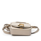 Shoulder Bag Mini C Crossbody Grey Smooth Calfskin Leather